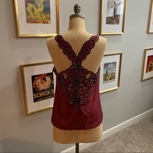 Vintage Wet Seal Maroon Sleeveless Top w/ Embellishment
